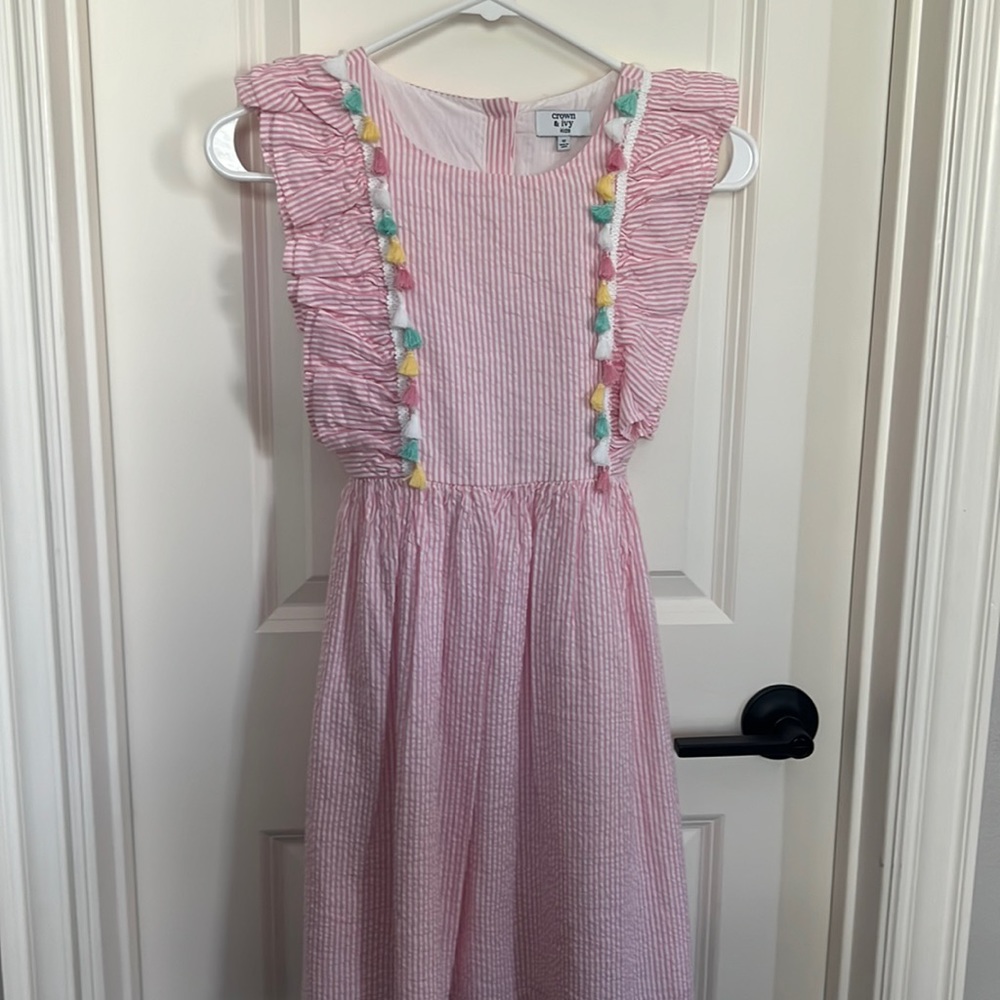 Crown and Ivy pink seersucker dress